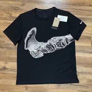 Nike skeleton bone swoosh running UPF 40+ short sleeve